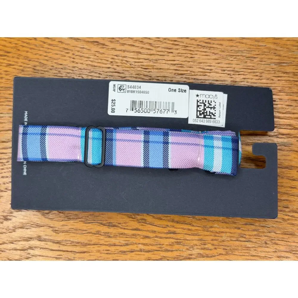 Tommy Hilfiger Kids Plaid Bow Tie Preppy Neckwear pink & blue Adjustable NWT